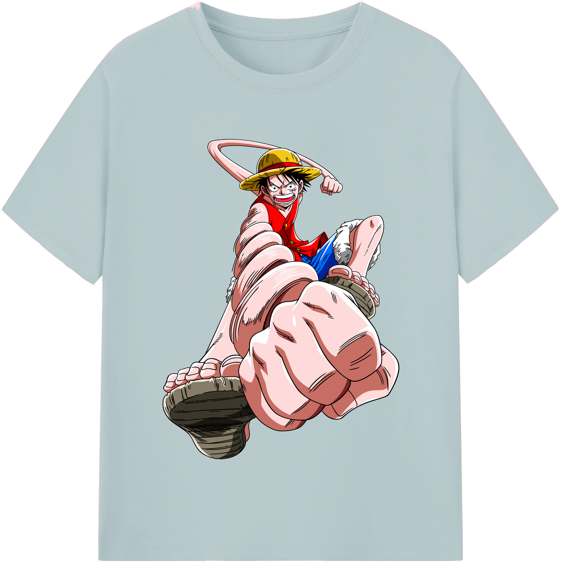 ワンピース モンキー・D・ルフィ ONE PIECE Monkey D. Luffy 綿100％半袖Tシャツ（フロントプリント）